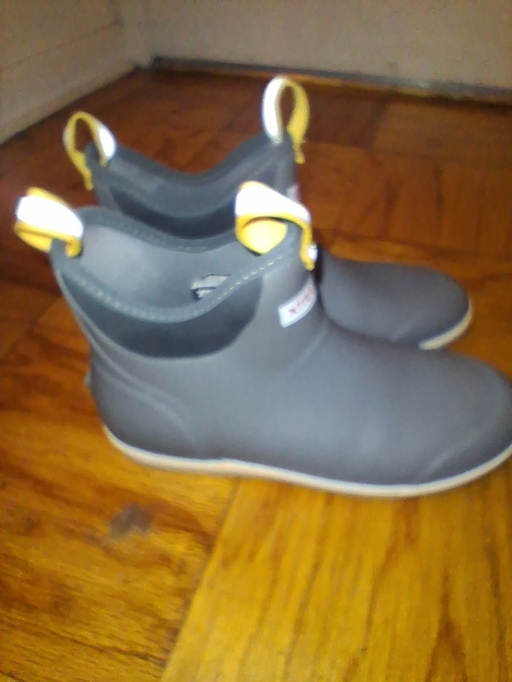 Men's Gray Waterproof Chelsea Boots with Yellow Pull Tabs